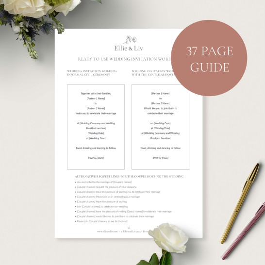 Ultimate Wedding Guide for wedding stationery wording