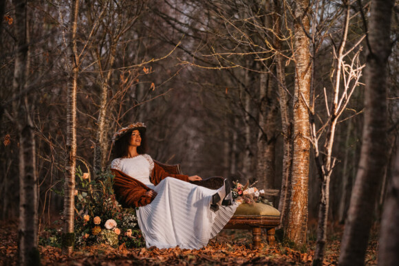 Autumn Wedding at Royal Forest in the woods. Autumn wedding inspiration.