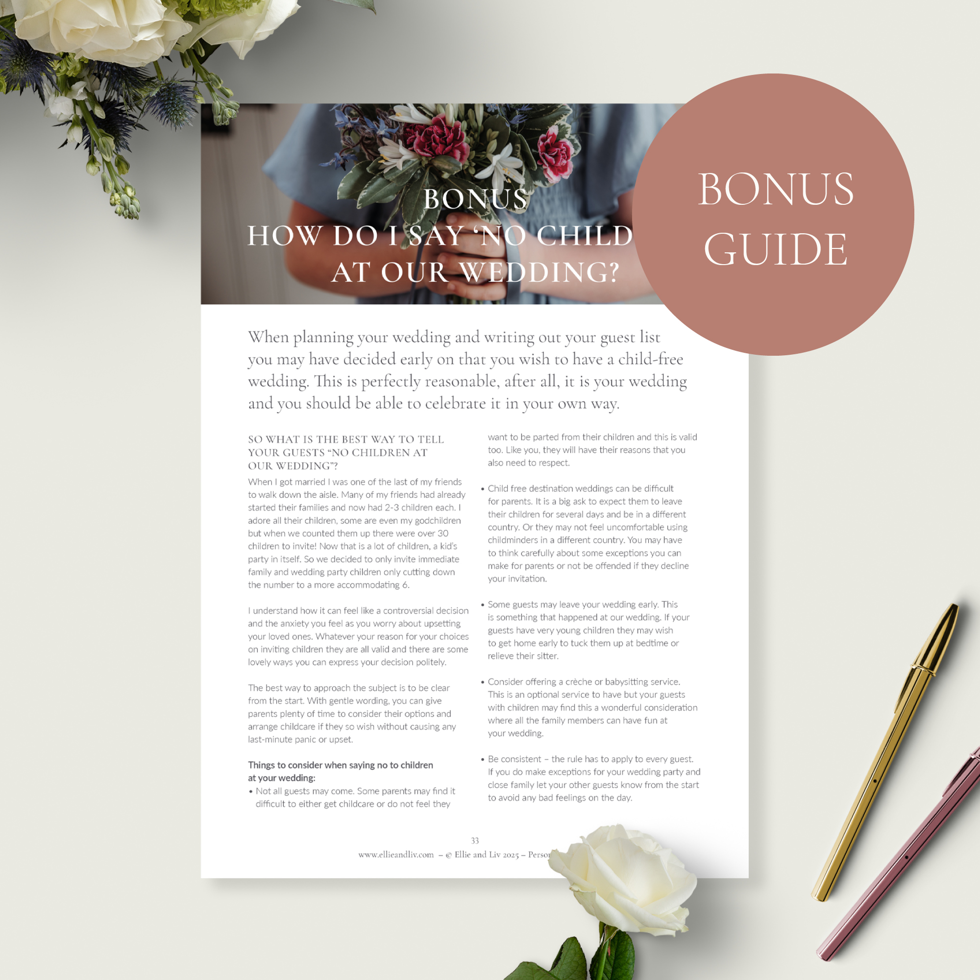 Bonus how to say no to children at your wedding guide.