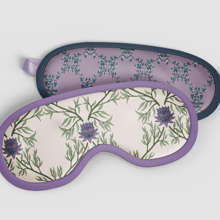 Eye masks with Damask Heritage Riverside bloom pattern