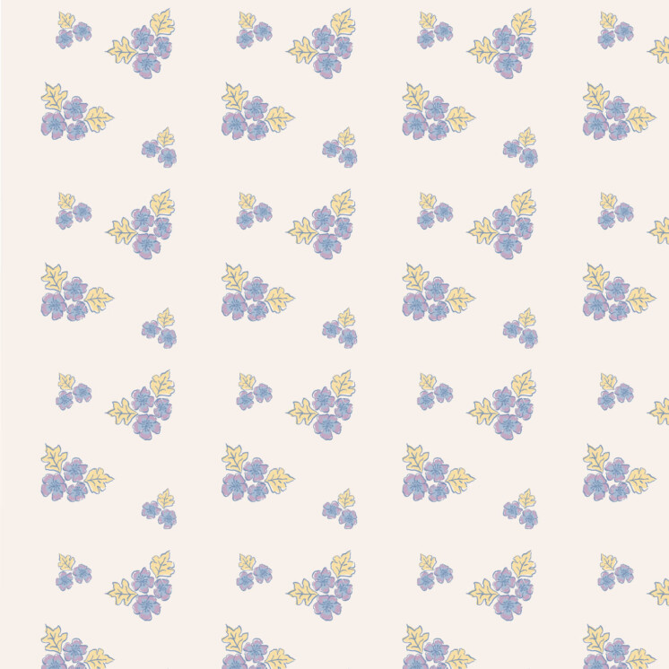 Ditsy Spring Pattern with purple blossom