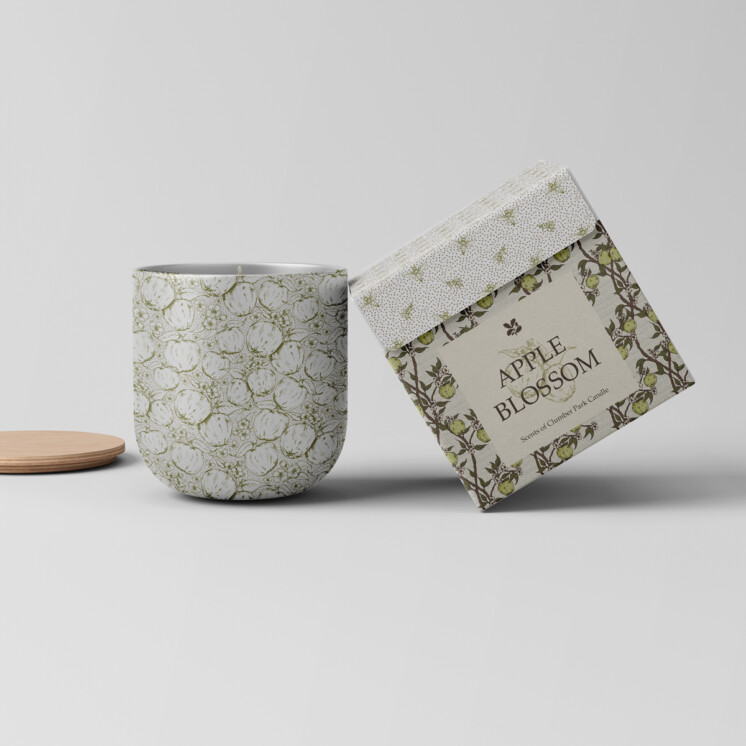 Scented candle mock up with secret garden pattern