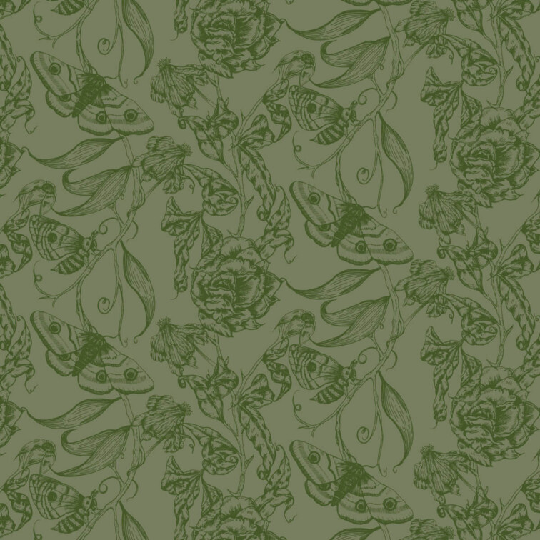 Ellie-and-Liv_Ethereal-Dusk_Moth-and-Flowers-Heritage-Green-Pattern