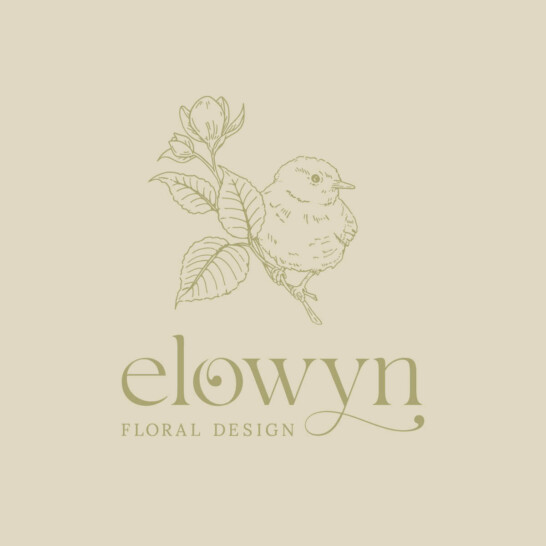 Eco-conscious wedding florist brand suite with custom illustrations and natural textures