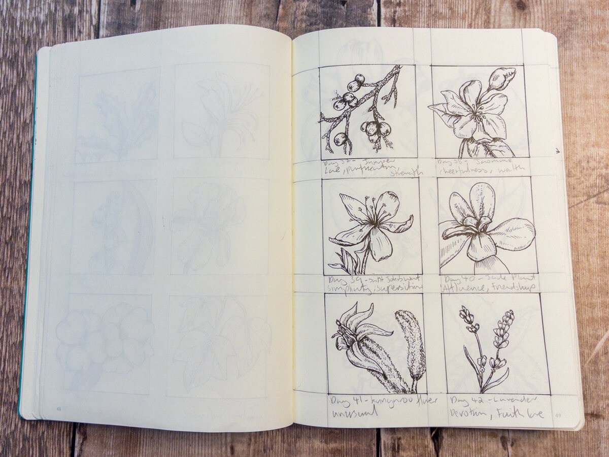 Lavender sprig illustration, symbolising devotion and faith.
