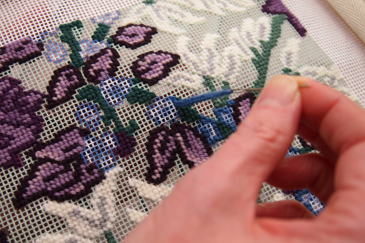Analogue Hobby of making a tapestry from Both Threads. Heritage Bloom.