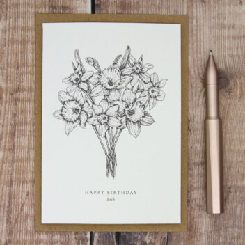 March Birth Flower Card, Daffodil and Jonquil
