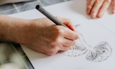 Ellie and Liv botanical fine line art. SIMONE CARR drawing fine line mushrooms