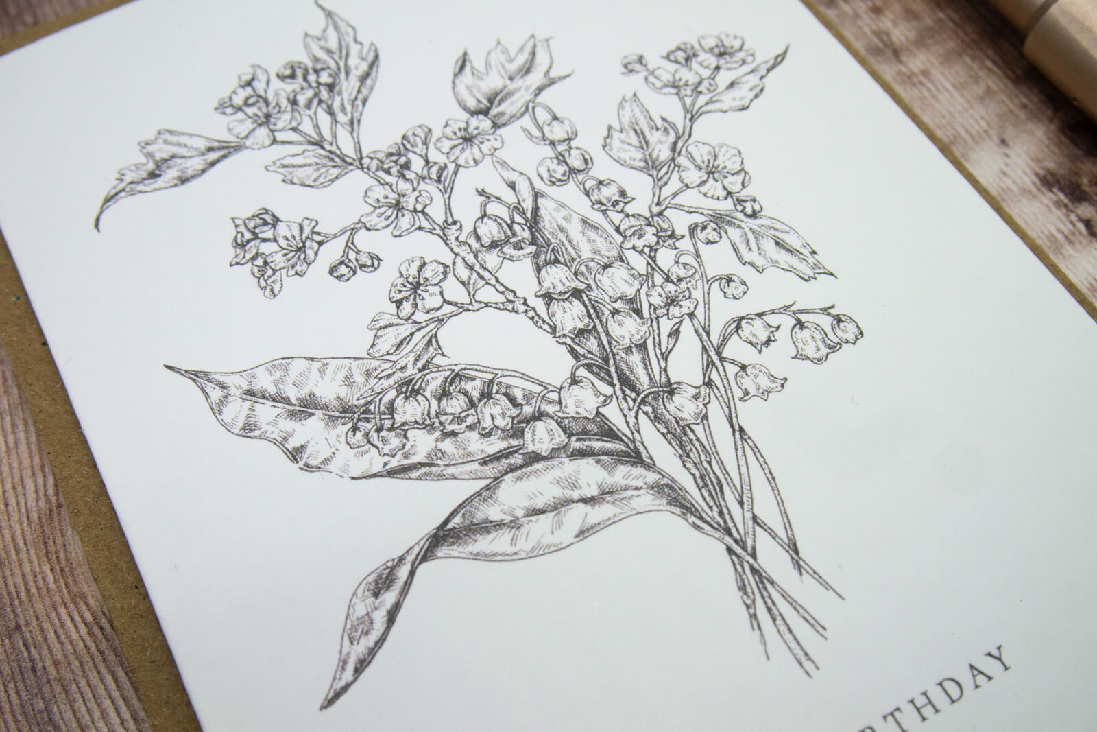 May birth Flower Card, Lily of the Valley and Hawthorn